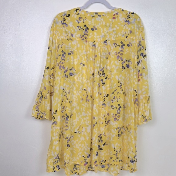 Woman Within New Woman’s 18/20 L Quarter Sleeve Rayon Print Tunic Blouse - Picture 2 of 8